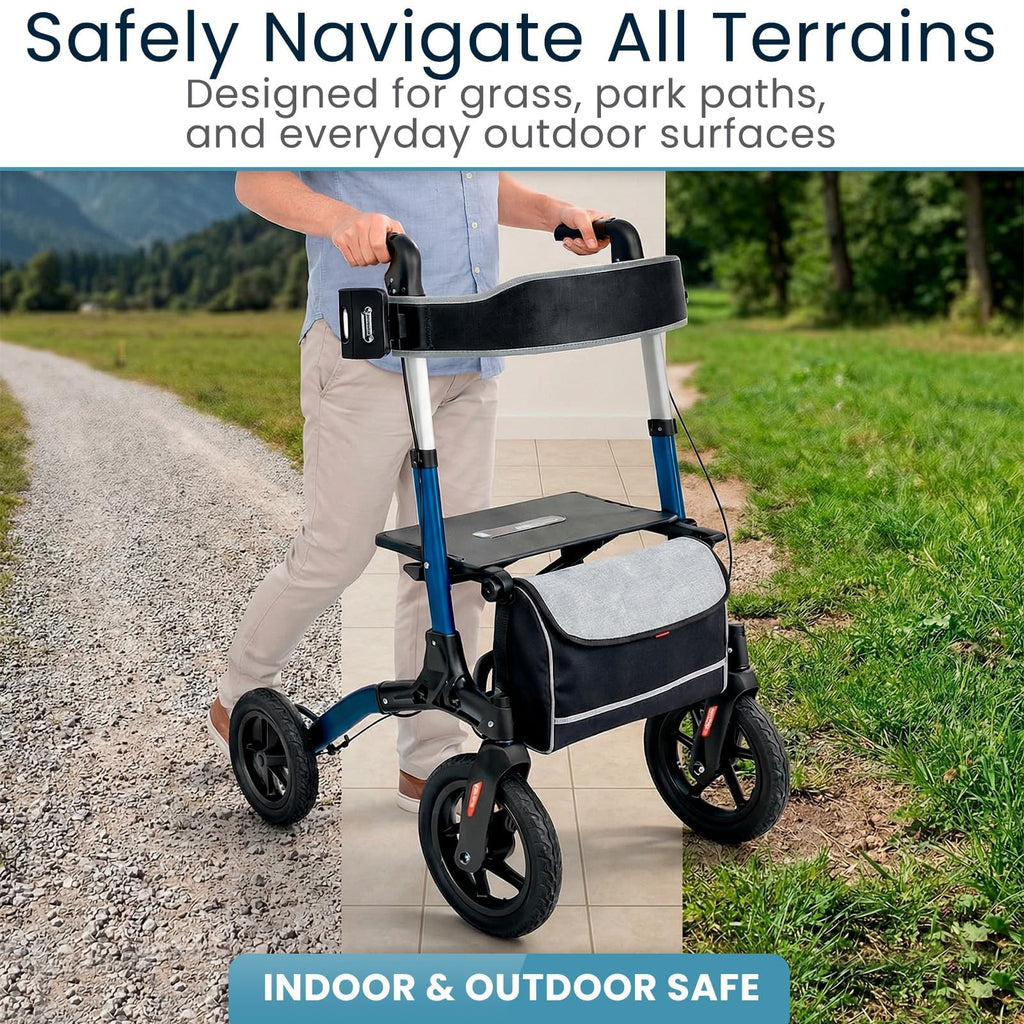 All-Terrain Rollator Walker with 12” Pneumatic Wheels J18661
