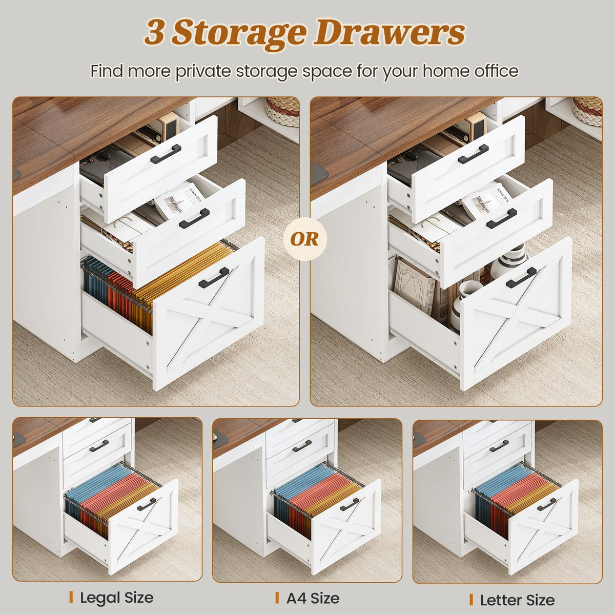 96.5" 2 Person Computer Desk with Storage Drawers Z790752