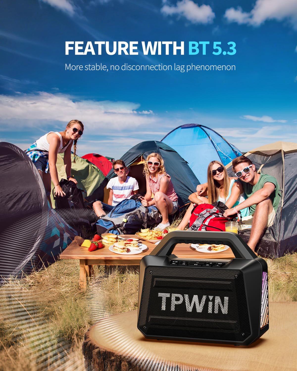 80W IPX6 Waterproof Portable Bluetooth Speaker F8505