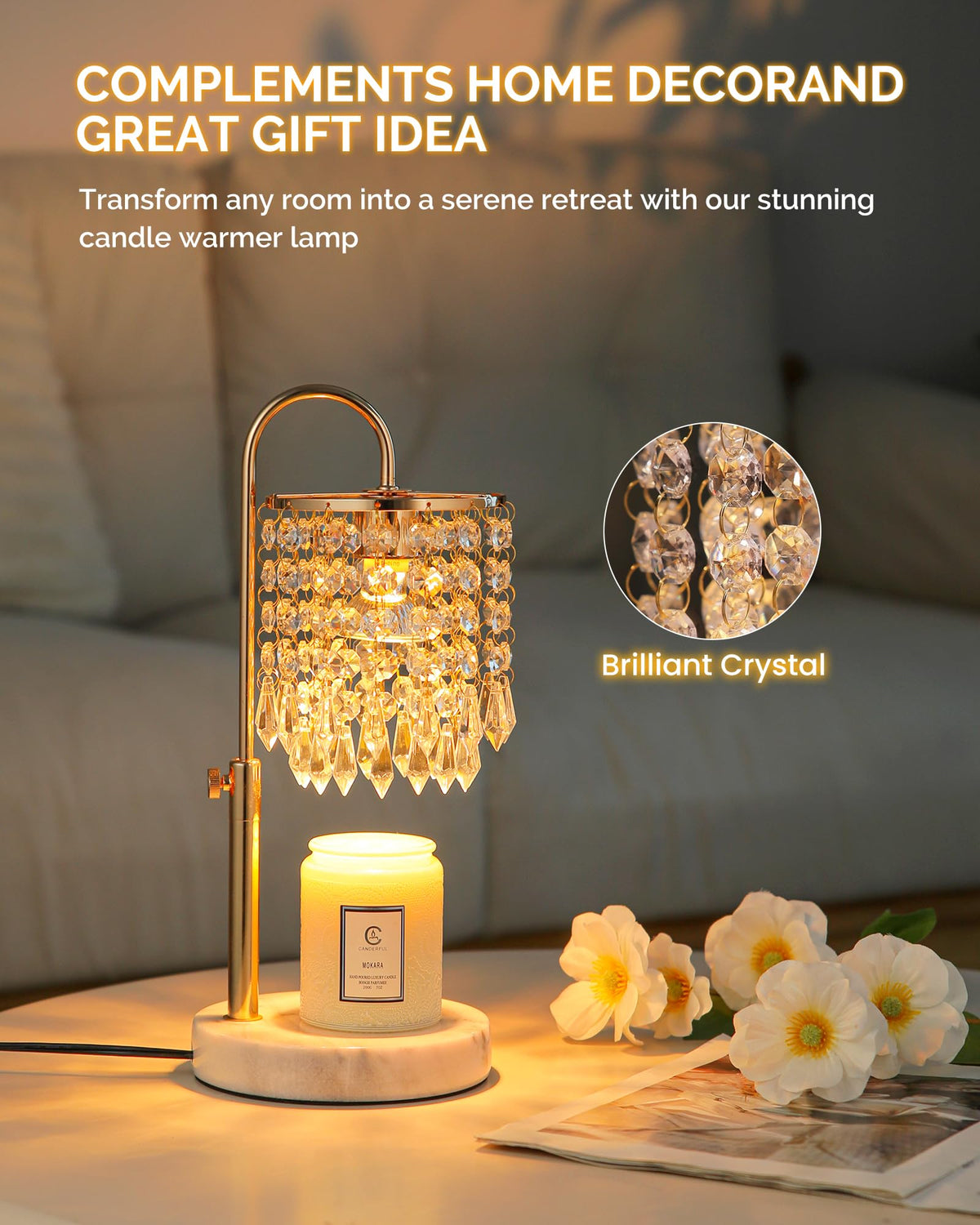 Candle Warmer Lamp with Timer Dimmer and 3 Bulbs L792697