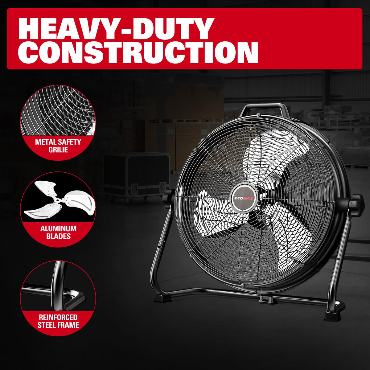 20-Inch 2300 CFM 3-Speed Industrial Drum Fan B606476