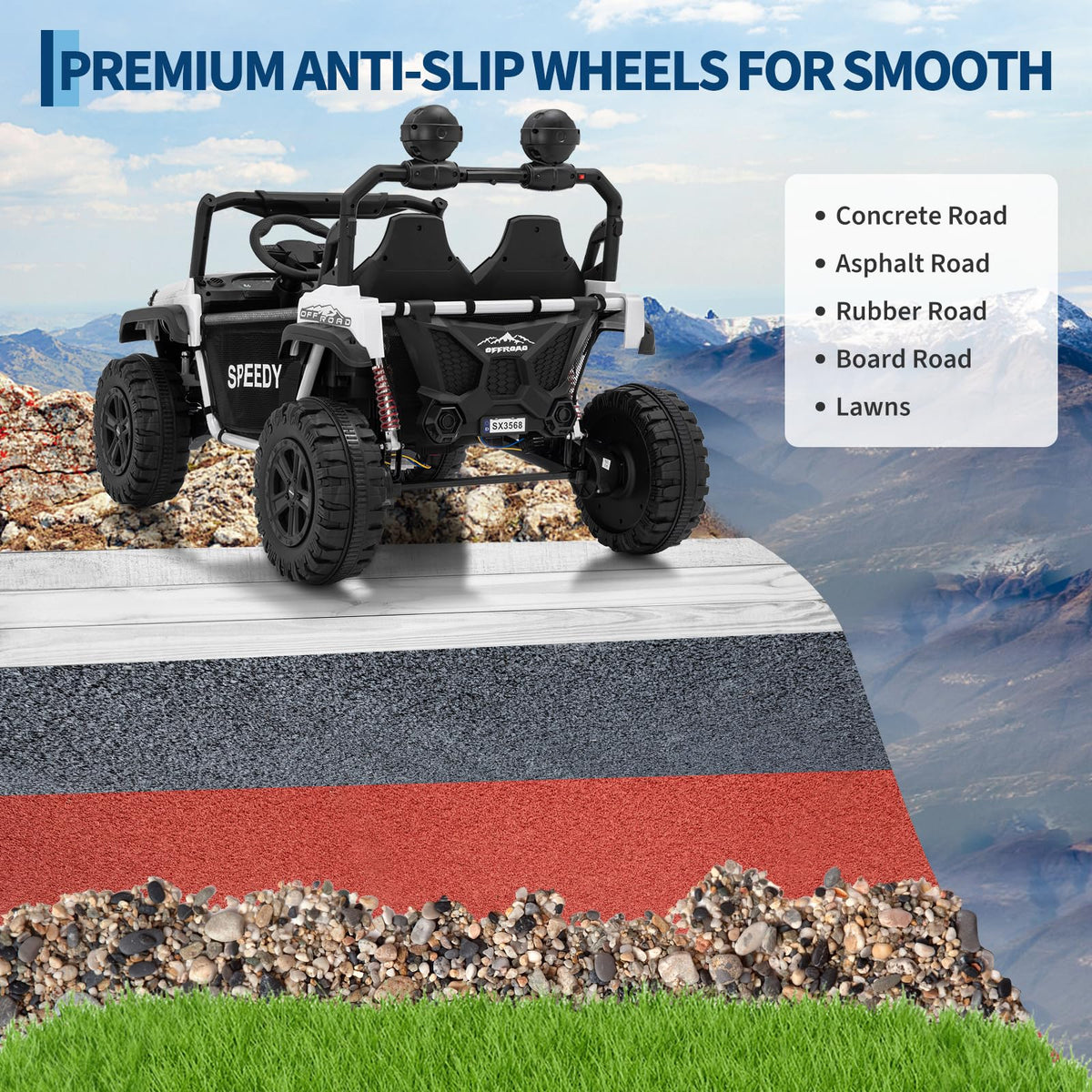 24V 4WD Electric Car 2 Seater UTV with Remote Control B79742