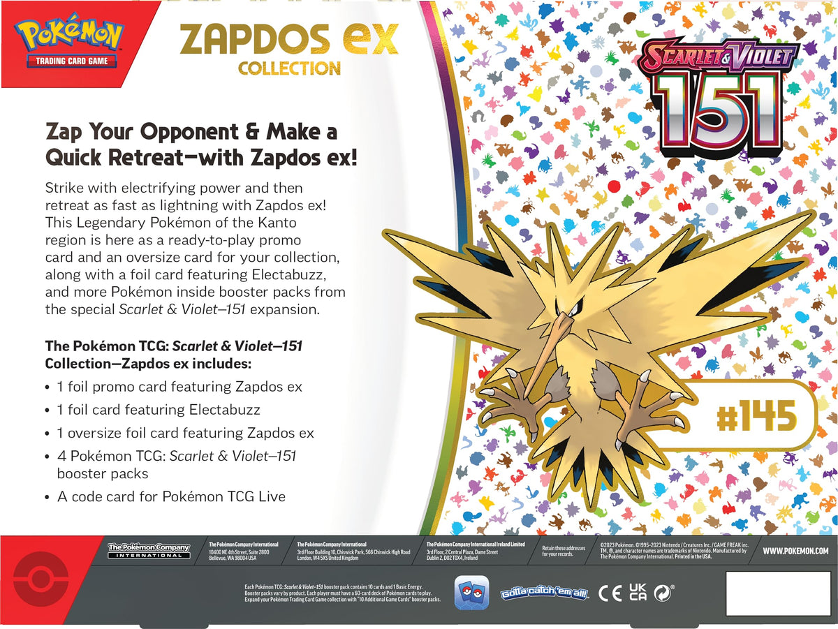 Pokemon TCG 151 Zapdos Ex Box Z1144