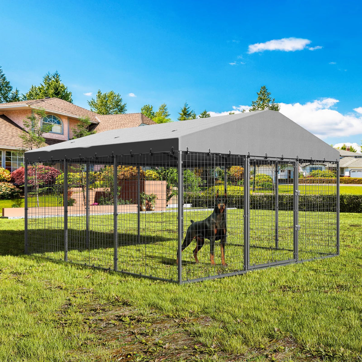 10 x 10 x 6 FT Outdoor Dog Kennel E12616