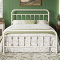 14 Inches Full Size Off White Metal Platform Bed Frame I719272