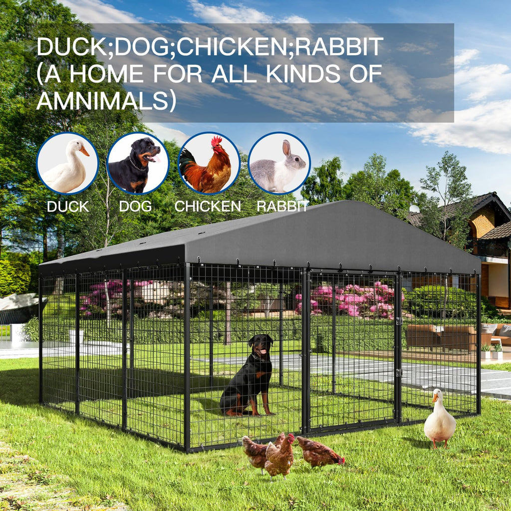 10 x 10 x 6 FT Outdoor Dog Kennel E12616