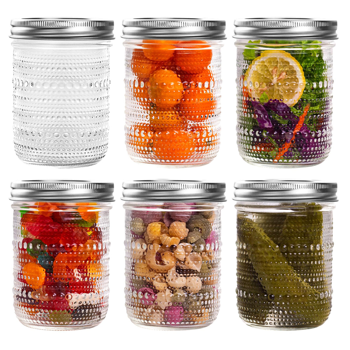 16 Oz Wide Mouth Glass Mason Jars 6 Packs D29685